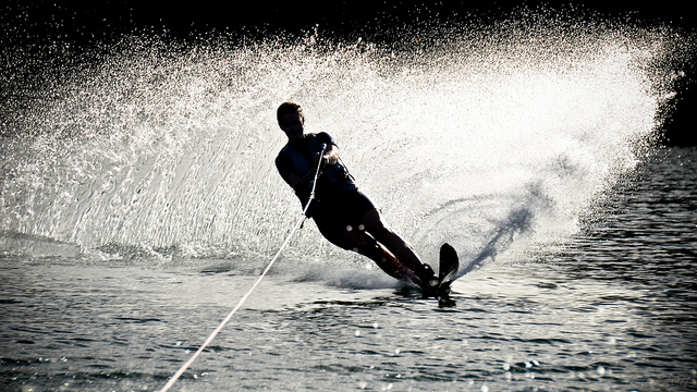 Water skiing in Nelson lakes