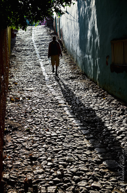 Street shooting in Trinidad, Cuba.