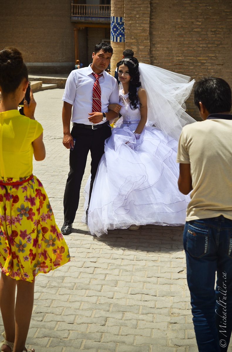 Uzbek weddings are serious media events: This couple had three photographers / videographers.