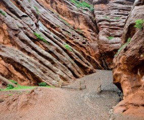 The strange martian geology of Jeti Oghuz valley near Karakol.