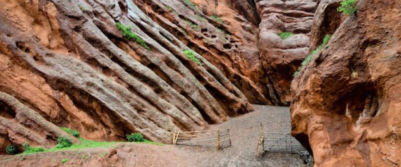 The strange martian geology of Jeti Oghuz valley near Karakol.